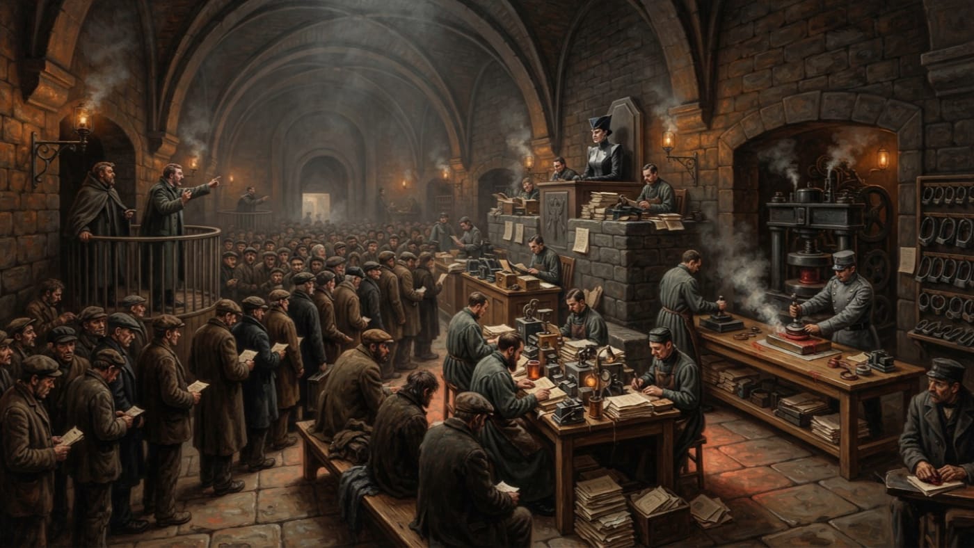 Gate Nine Hearing Hall — Gate Nine Hearing Hall, rendered as oil-painting.