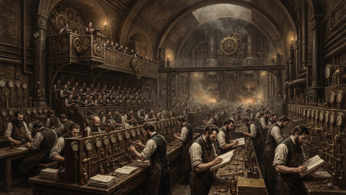 Gauge Ward Hall — Gauge Ward Hall, rendered as oil-painting.