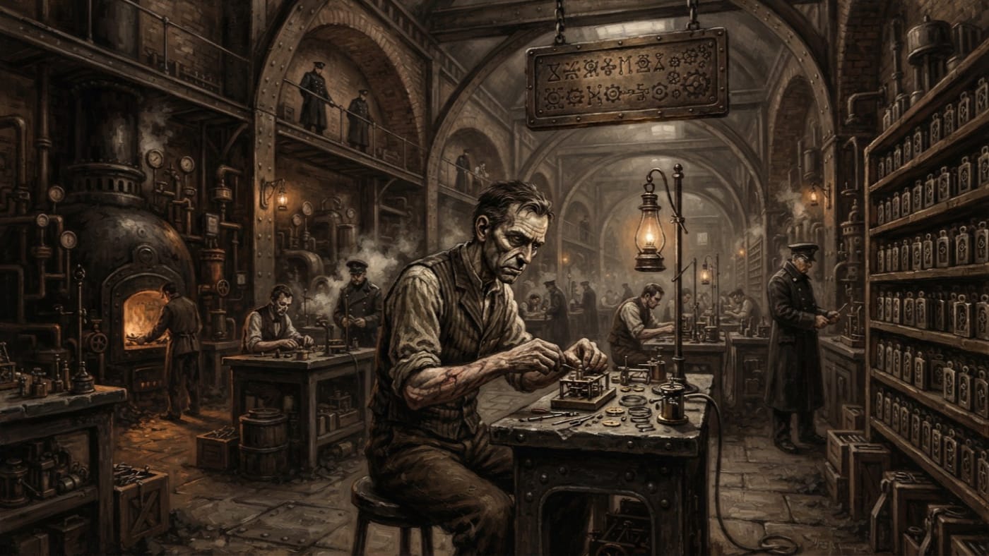 Genevan Clockmaker — Genevan Clockmaker, rendered as oil-painting.
