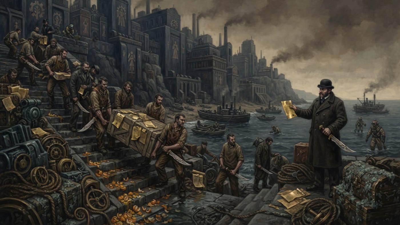 Gilt-Knives — Gilt-Knives, rendered as oil-painting.