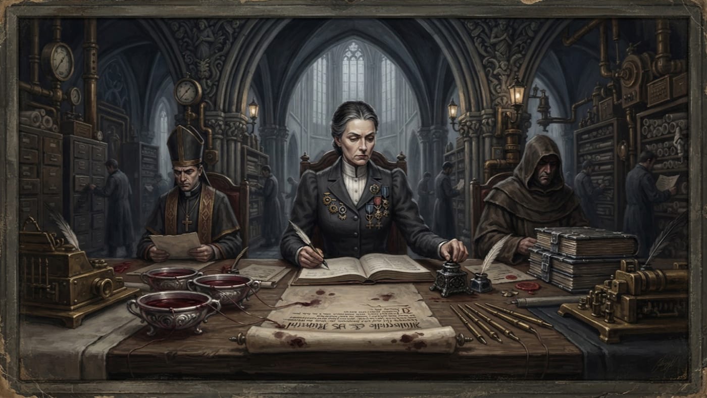 Guild-Commissioner Elsbeth Renn — Guild-Commissioner Elsbeth Renn, rendered as oil-painting.
