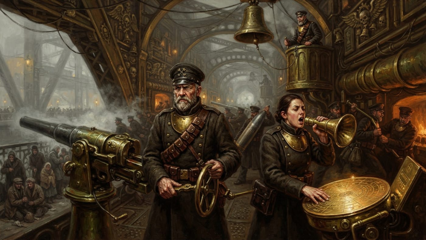 Gun-Cantors — Gun-Cantors, rendered as oil-painting.