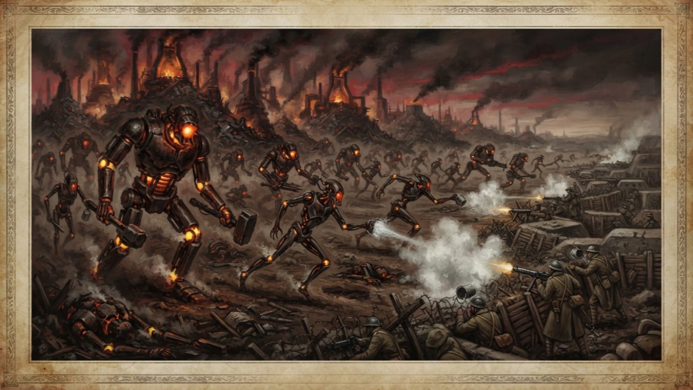 Hammered — Hammered, rendered as oil-painting.