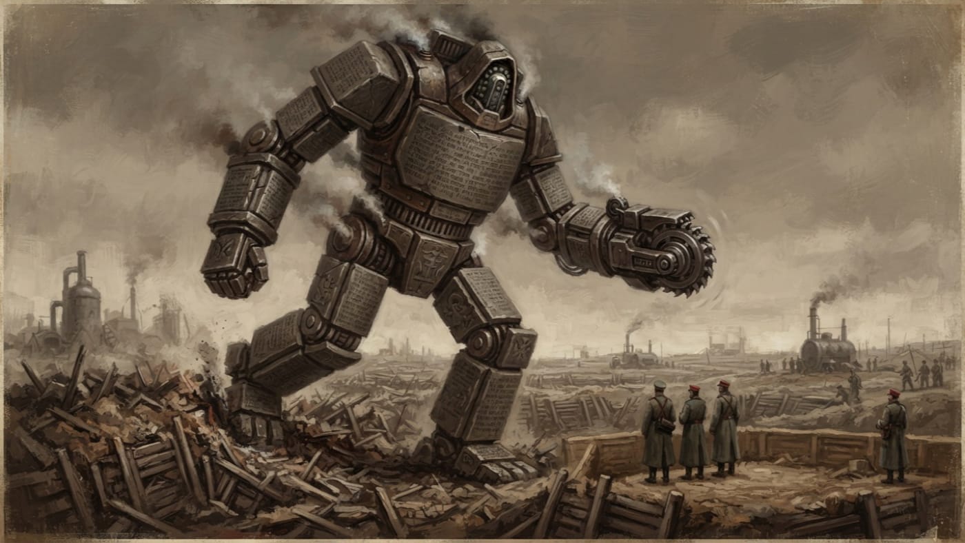 Graven Colossus — Graven Colossus, rendered as oil-painting.