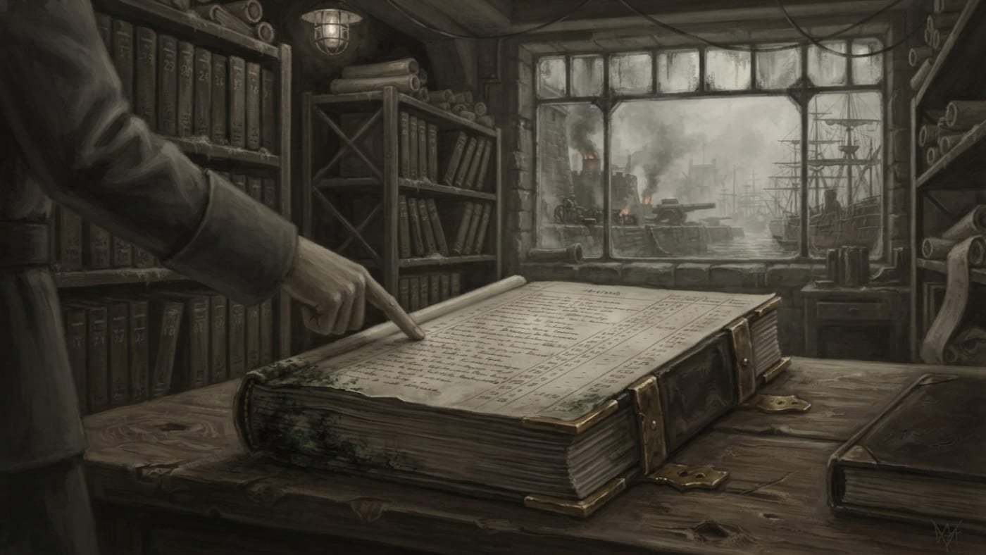 Harbour Ledger — Harbour Ledger, rendered as oil-painting.