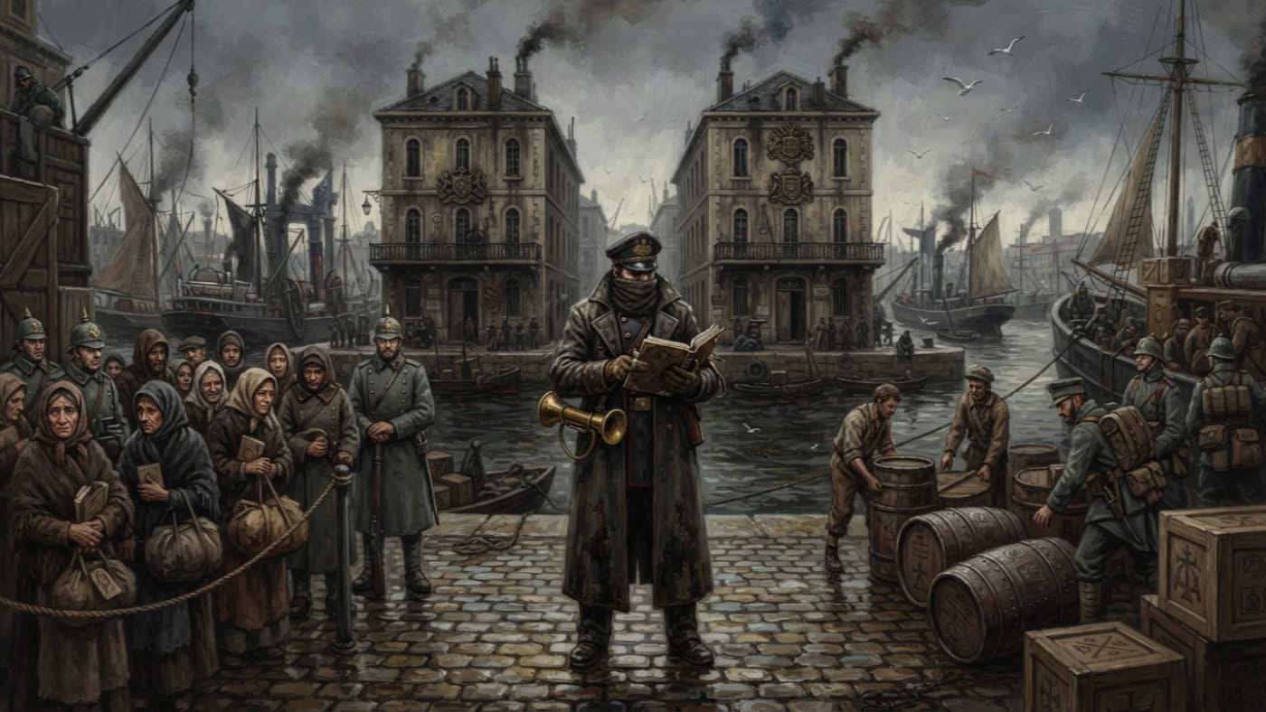 Harbour-Master — Harbour-Master, rendered as oil-painting.