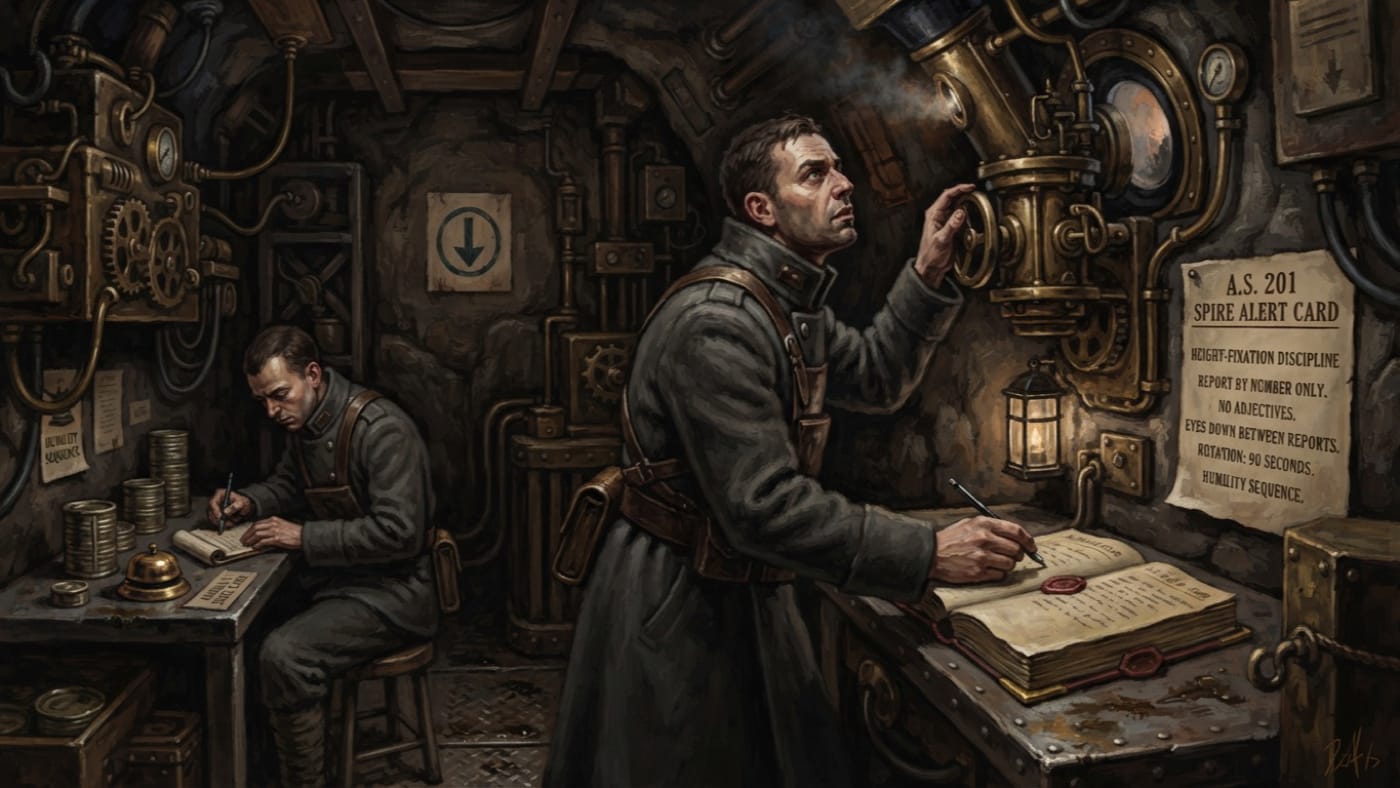 Height-Fixation Advisory — Height-Fixation Advisory, rendered as oil-painting.