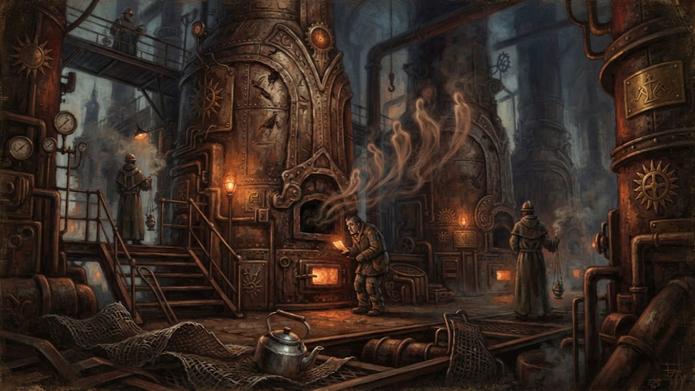 Heretical Hymn — Heretical Hymn, rendered as oil-painting.
