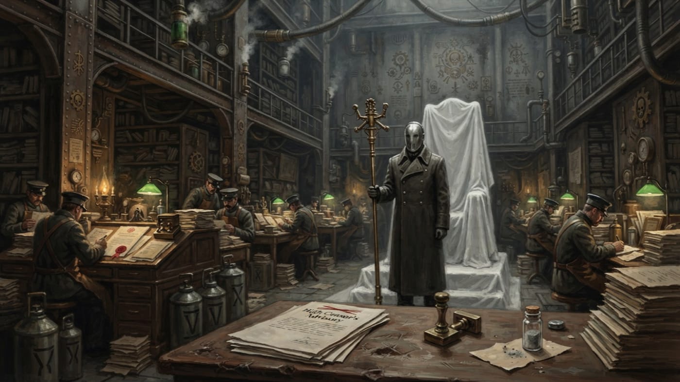 High Censor's Advisory — High Censor's Advisory, rendered as oil-painting.