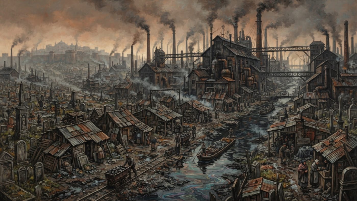 Hintermark settlements — Hintermark settlements, rendered as oil-painting.