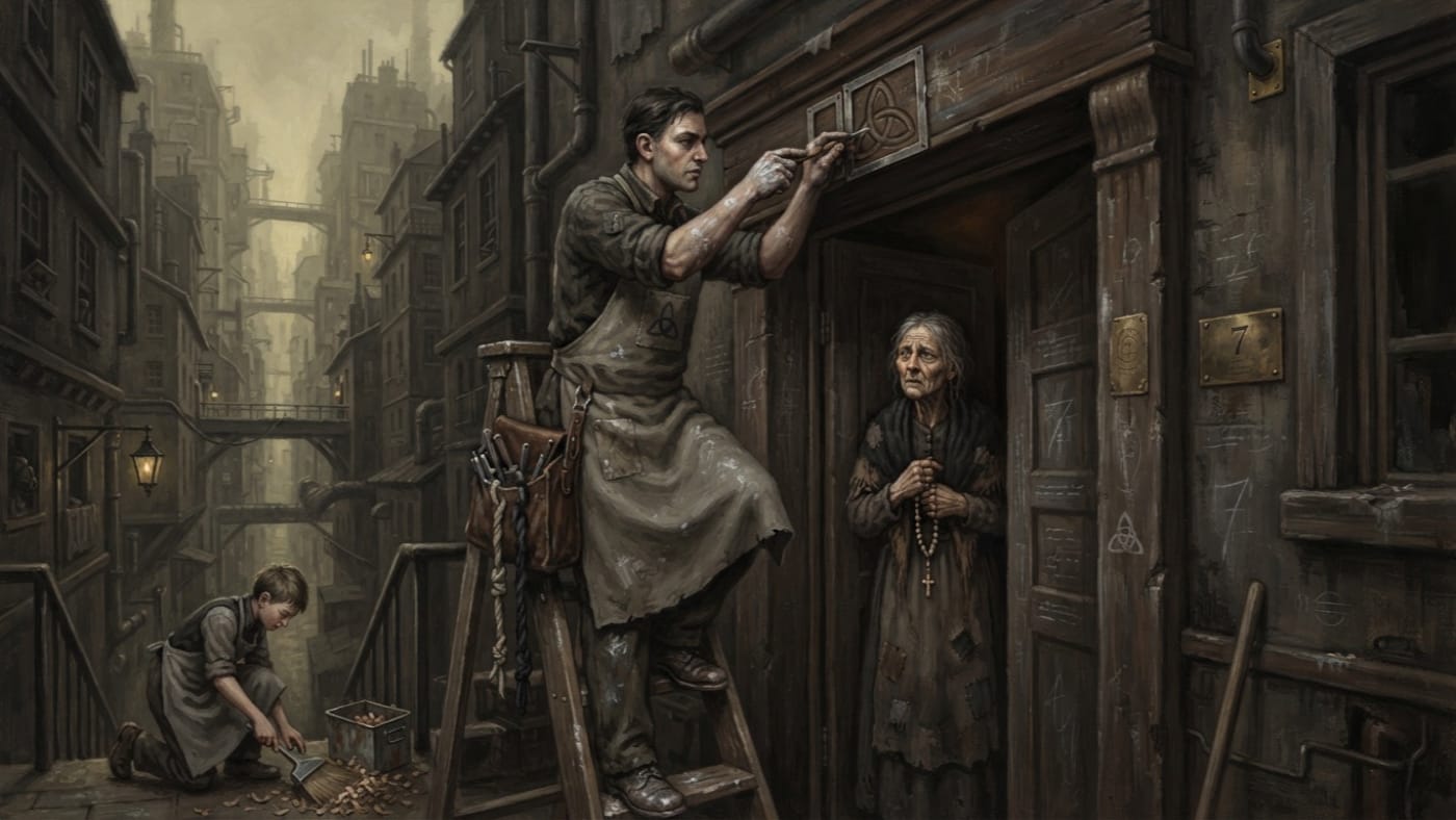 House-Knotters — House-Knotters, rendered as oil-painting.