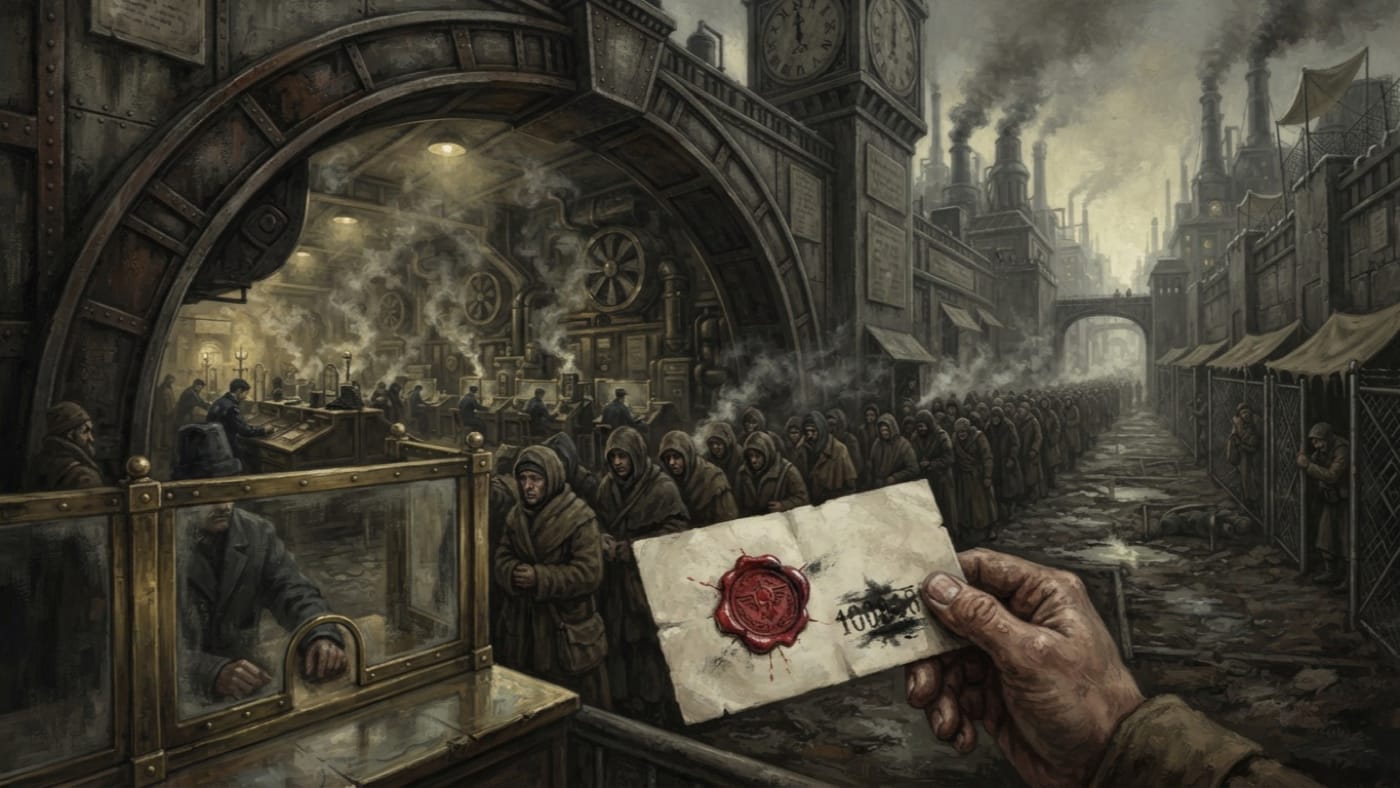 Indulgence Slip — Indulgence Slip, rendered as oil-painting.
