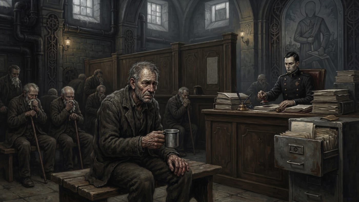 Injured Laborers' Provision — Injured Laborers' Provision, rendered as oil-painting.