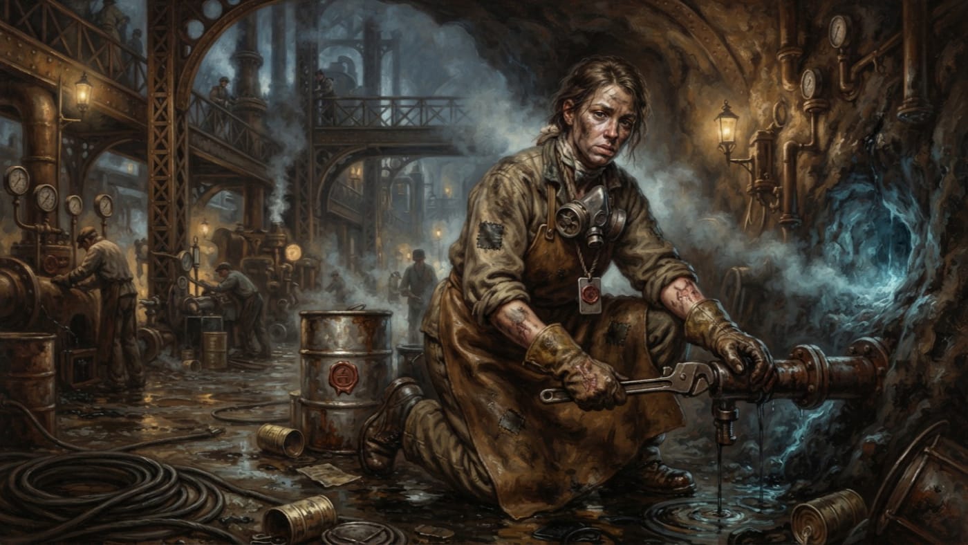Injured Laborers’ Provision of A.S. 160 — Injured Laborers’ Provision of A.S. 160, rendered as oil-painting.