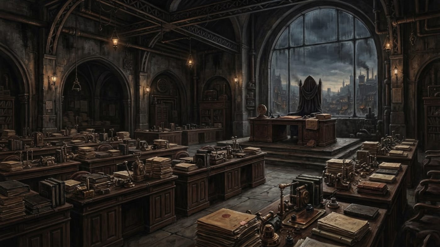 Iberian Prefect's office — Iberian Prefect's office, rendered as oil-painting.