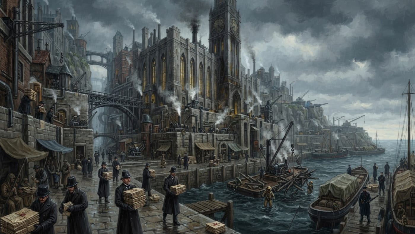 Insurance Courts of Saffron — Insurance Courts of Saffron, rendered as oil-painting.
