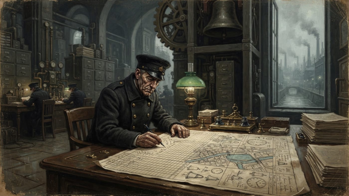 Integrated Route and Bellway Table — Integrated Route and Bellway Table, rendered as oil-painting.