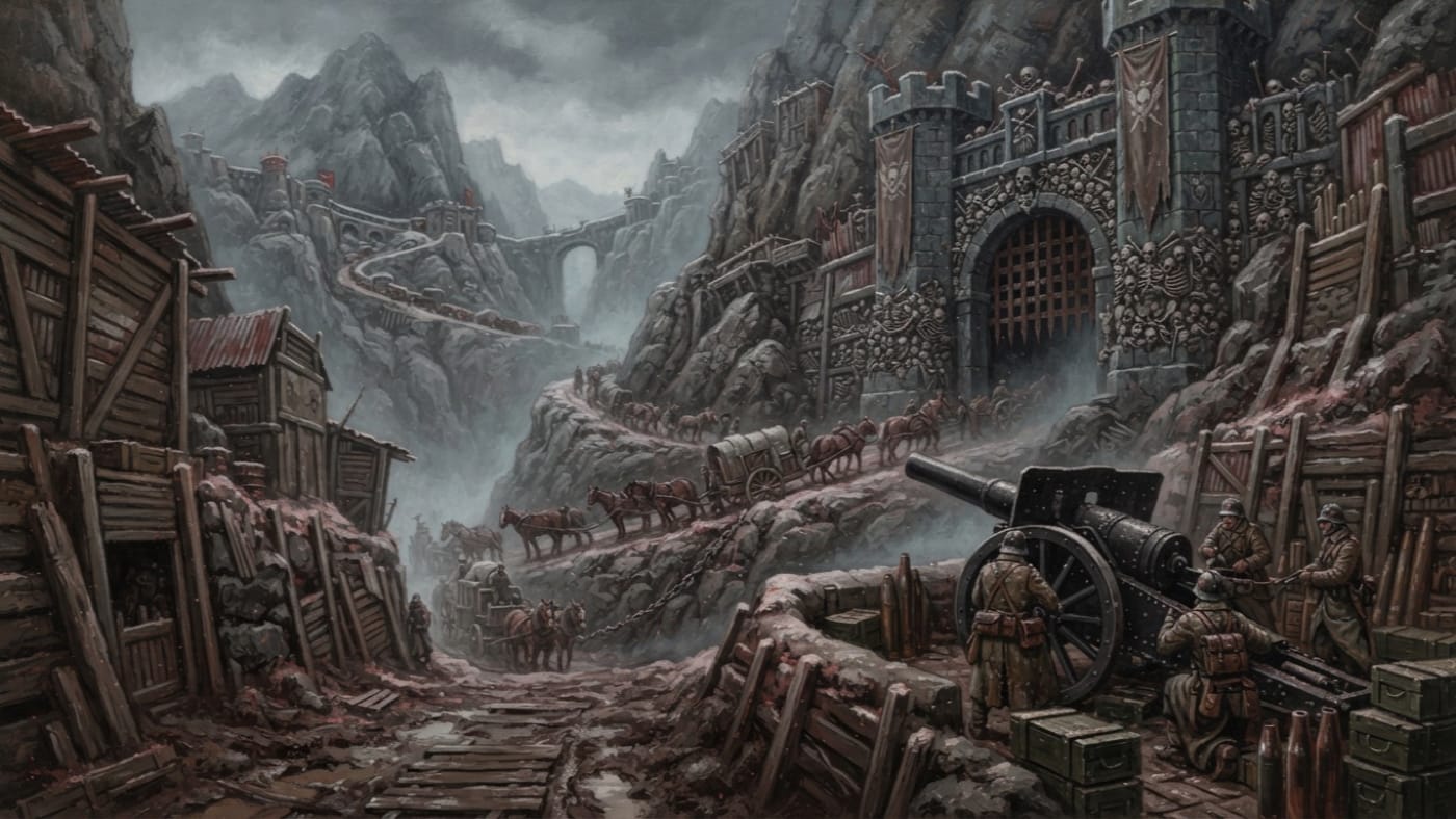 Iron Corridor — Iron Corridor, rendered as oil-painting.