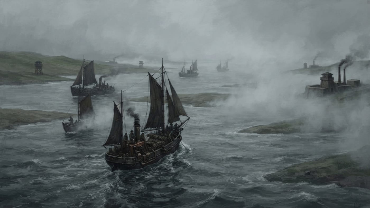 Kattegat — Kattegat, rendered as oil-painting.