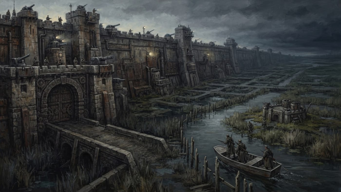 Lake Gate — Lake Gate, rendered as oil-painting.