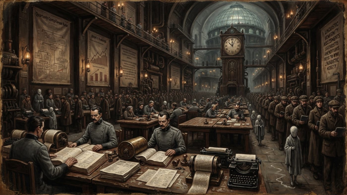Language Conformity Assessments — Language Conformity Assessments, rendered as oil-painting.