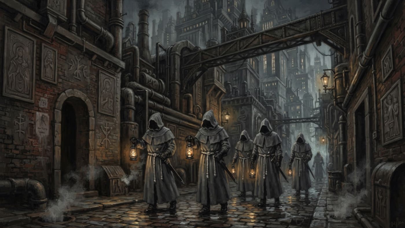 Lantern Brotherhood — Lantern Brotherhood, rendered as oil-painting.