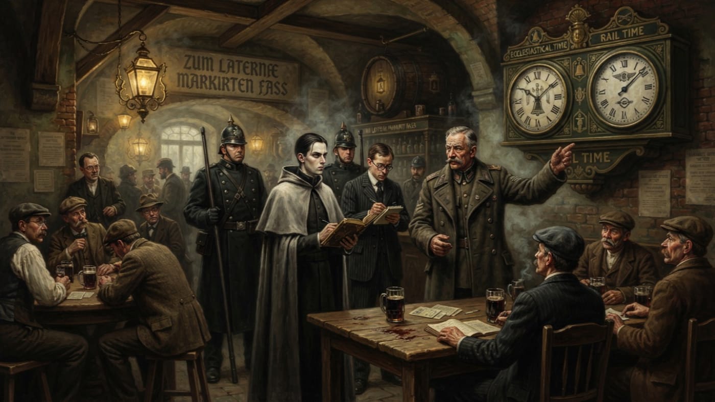 Lantern-Marked Cask — Lantern-Marked Cask, rendered as oil-painting.