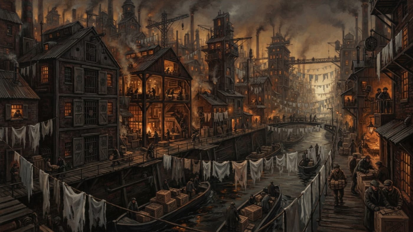 Lantern Mile — Lantern Mile, rendered as oil-painting.