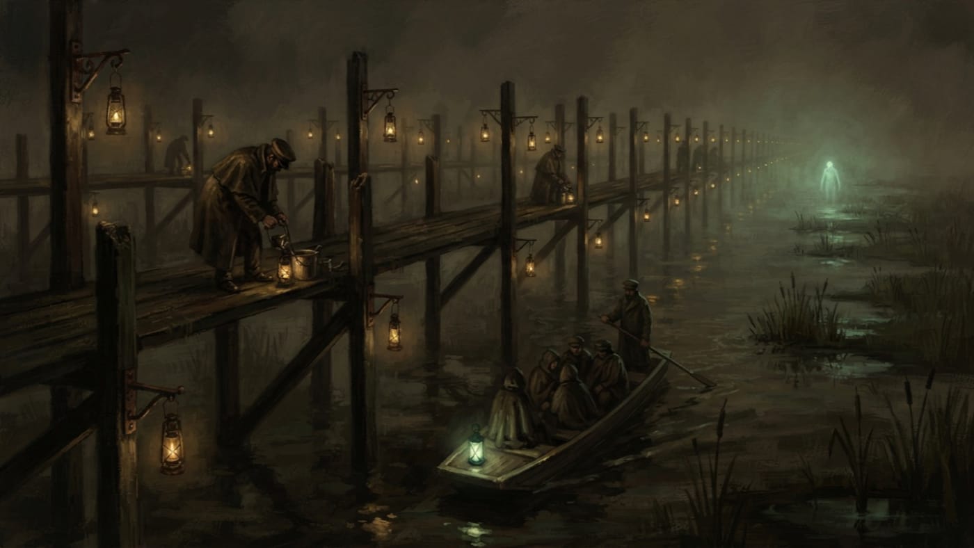 Lantern Rackway — Lantern Rackway, rendered as oil-painting.
