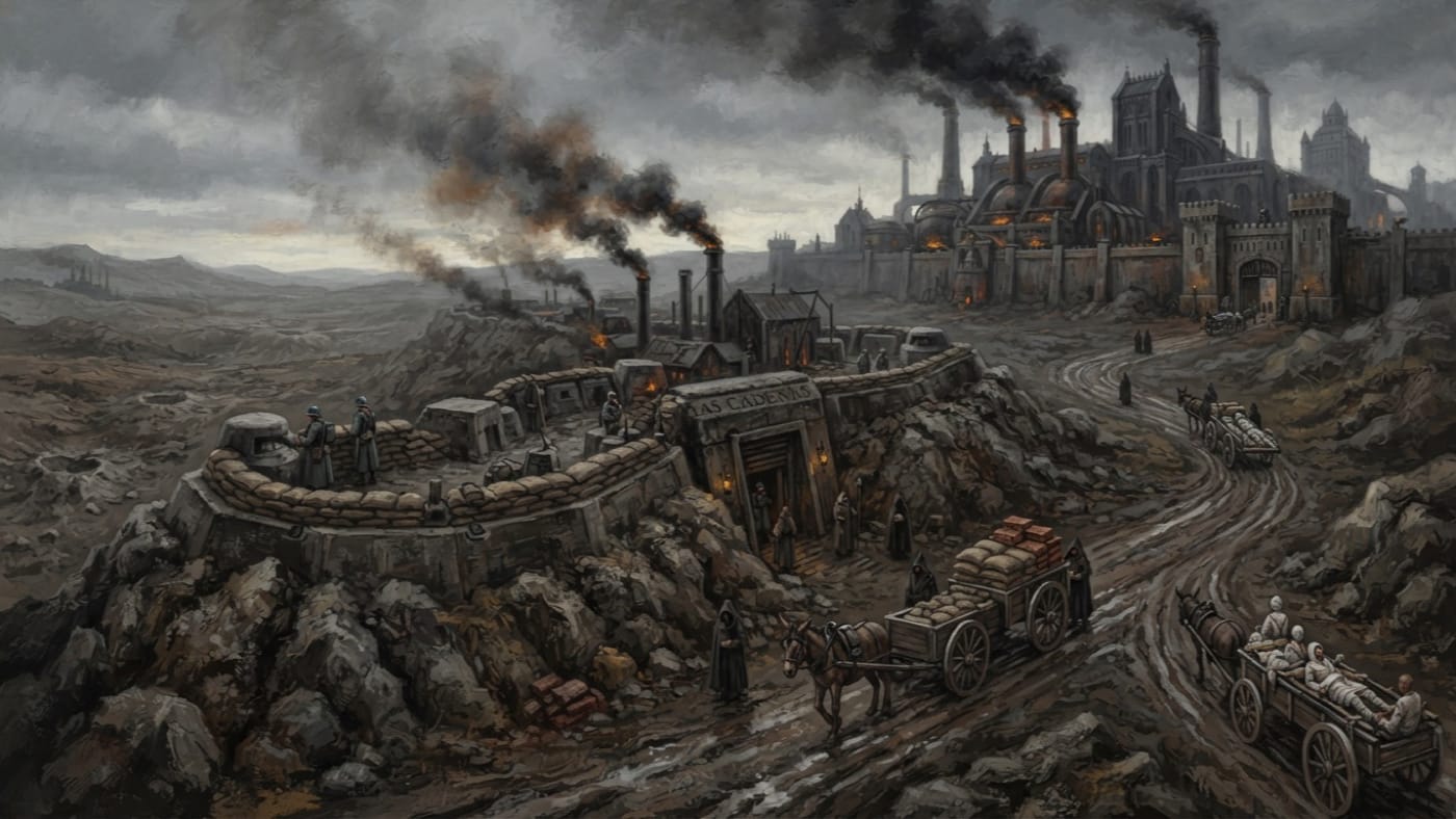 Las Cadenas — Las Cadenas, rendered as oil-painting.