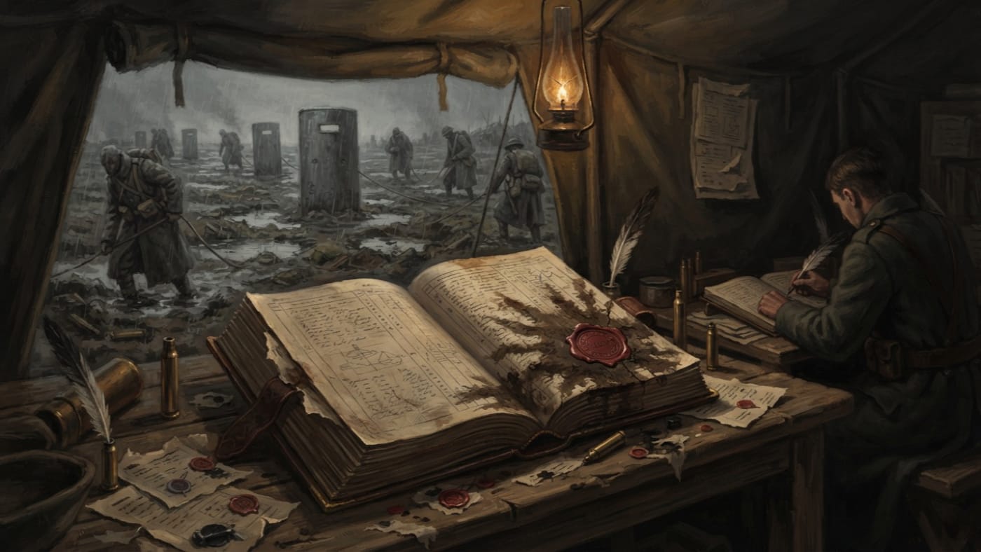 Ledger of Mud — Ledger of Mud, rendered as oil-painting.