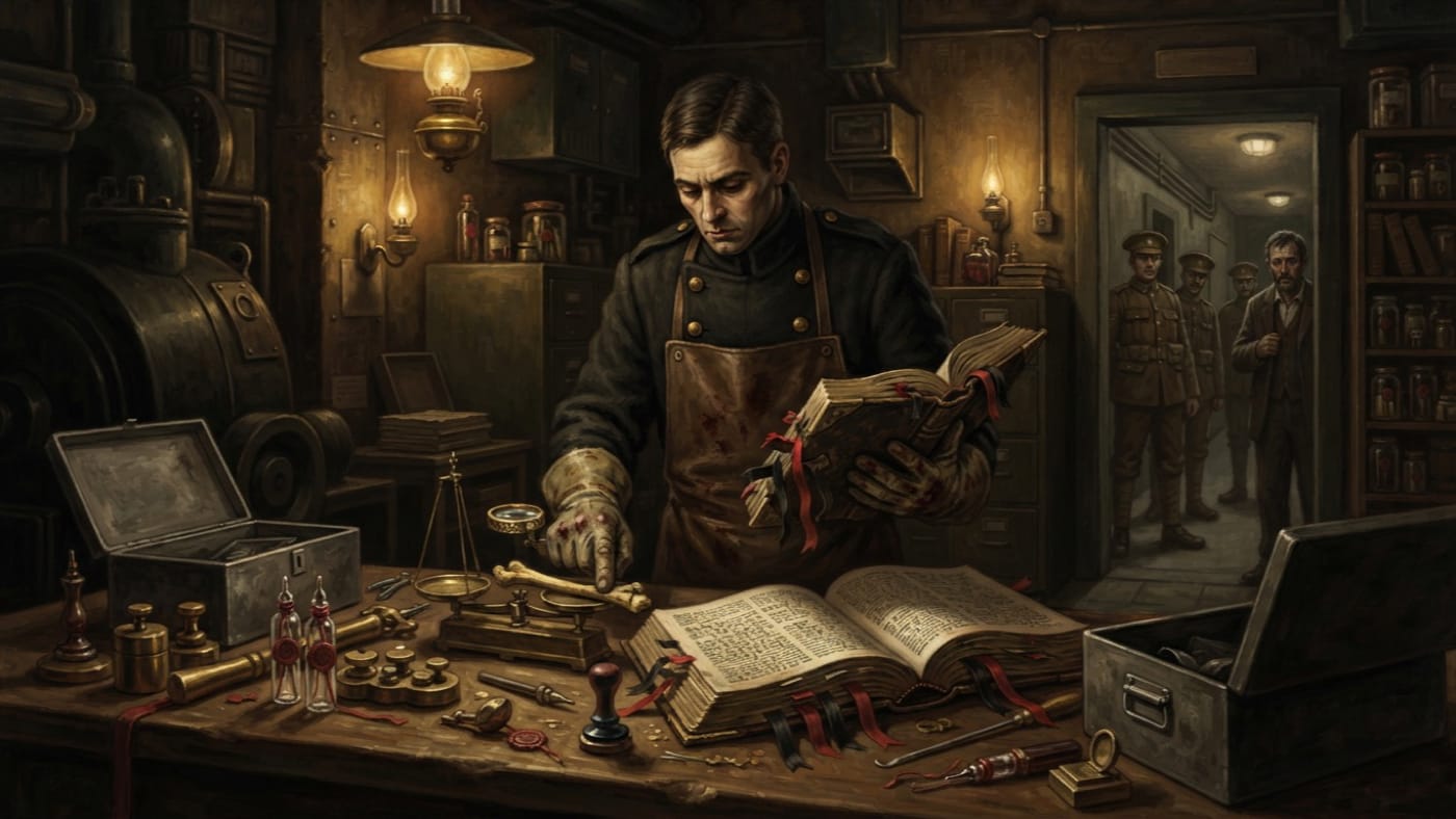 Liber Examinationis — Liber Examinationis, rendered as oil-painting.