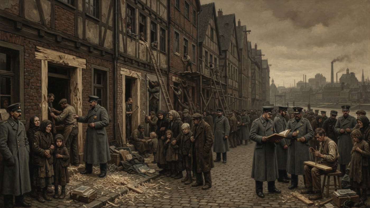 Lintel Pogroms of Cologne — Lintel Pogroms of Cologne, rendered as oil-painting.