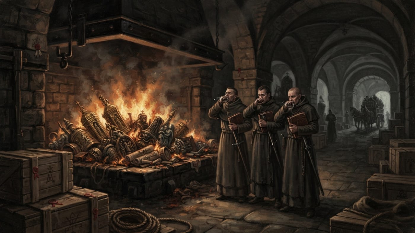 Litany of Custody — Litany of Custody, rendered as oil-painting.