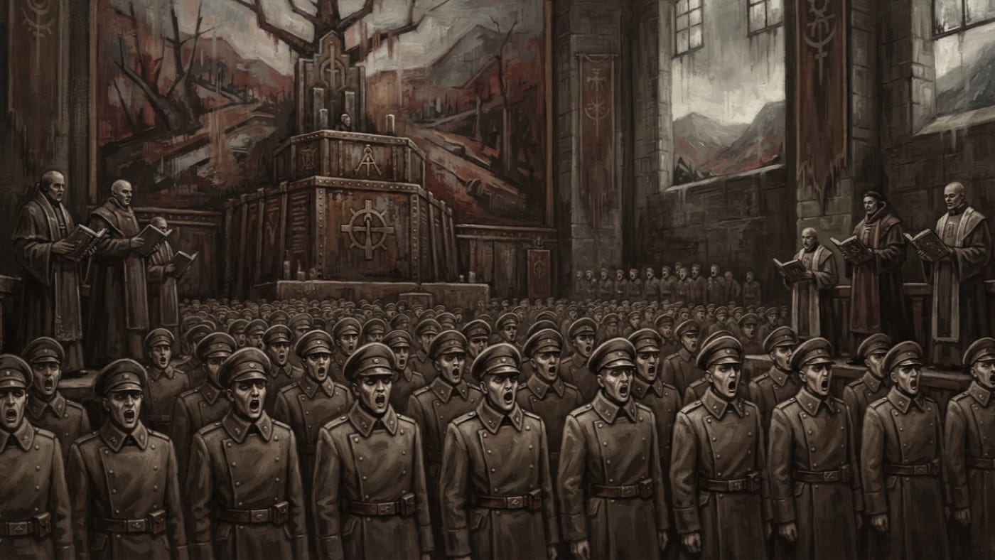 Litany of Errors — Litany of Errors, rendered as oil-painting.
