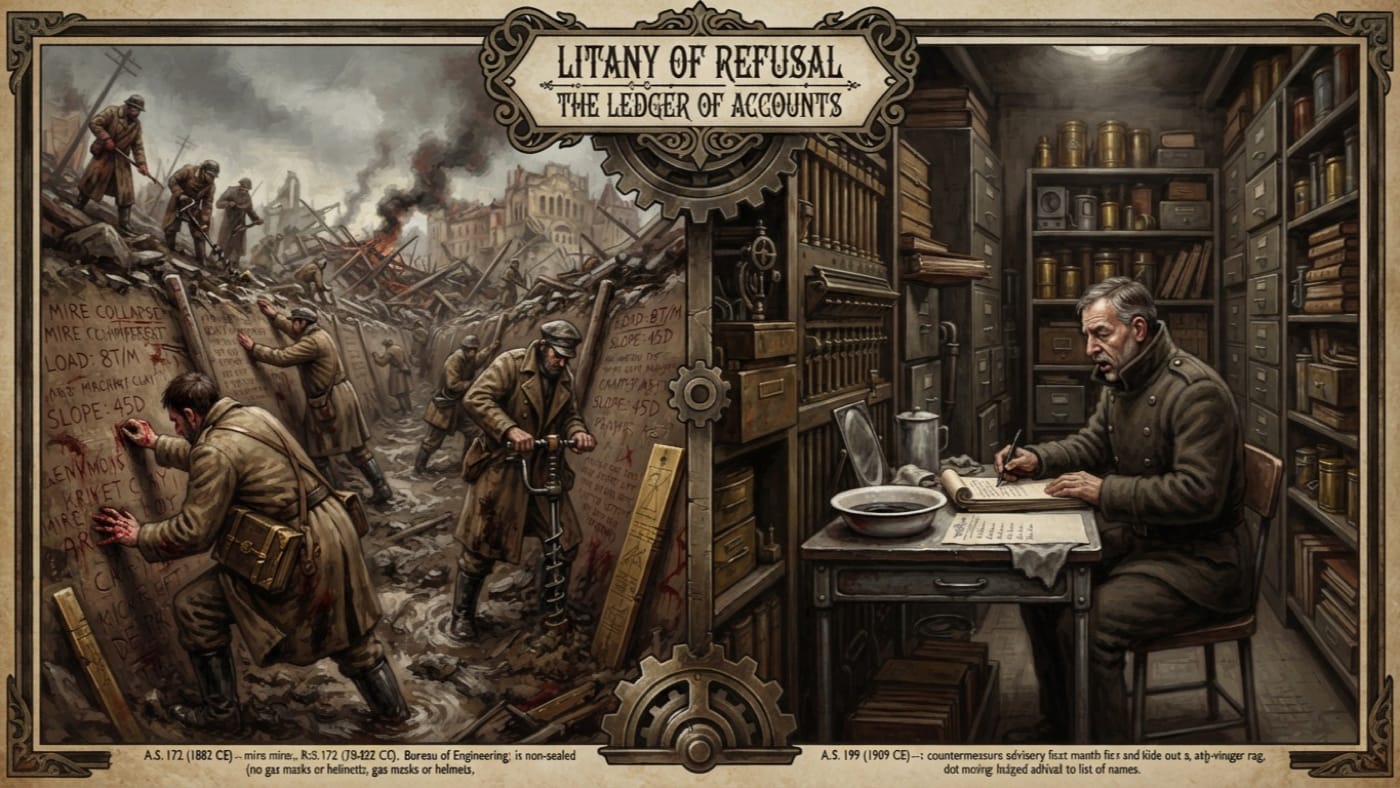 Litany of Refusal — Litany of Refusal, rendered as oil-painting.