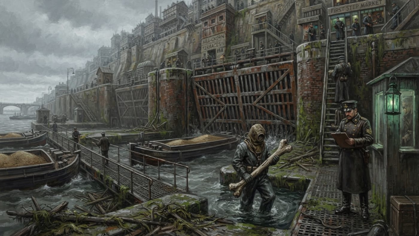 Lockmouth Works — Lockmouth Works, rendered as oil-painting.