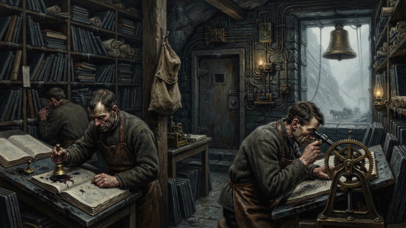 Loghouse of Slate Pages — Loghouse of Slate Pages, rendered as oil-painting.