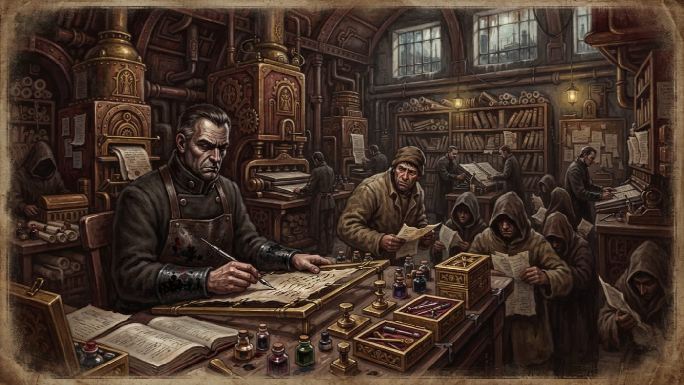 Lost Paperwork Resurrection — Lost Paperwork Resurrection, rendered as oil-painting.