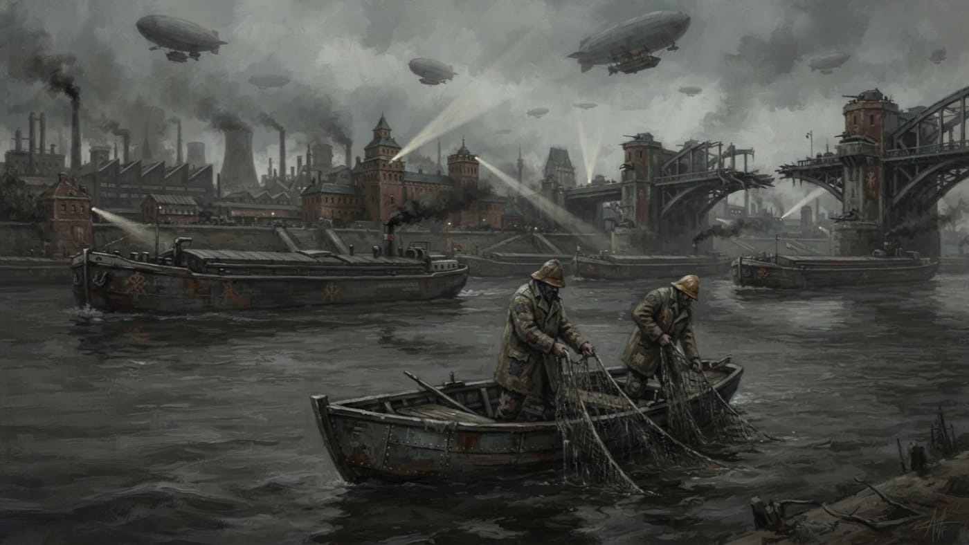 lower Rhine — lower Rhine, rendered as oil-painting.