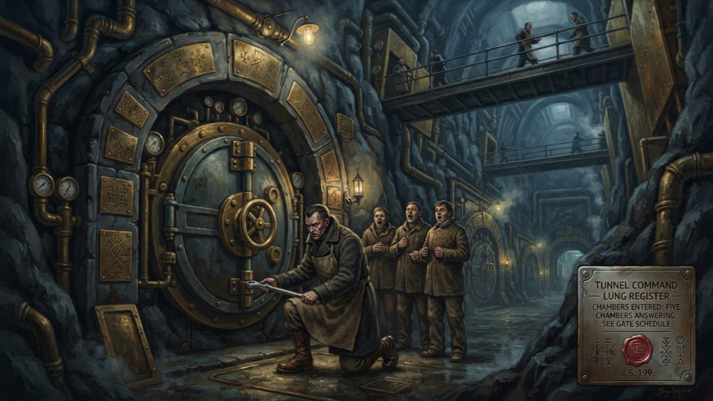 Lung chambers — Lung chambers, rendered as oil-painting.