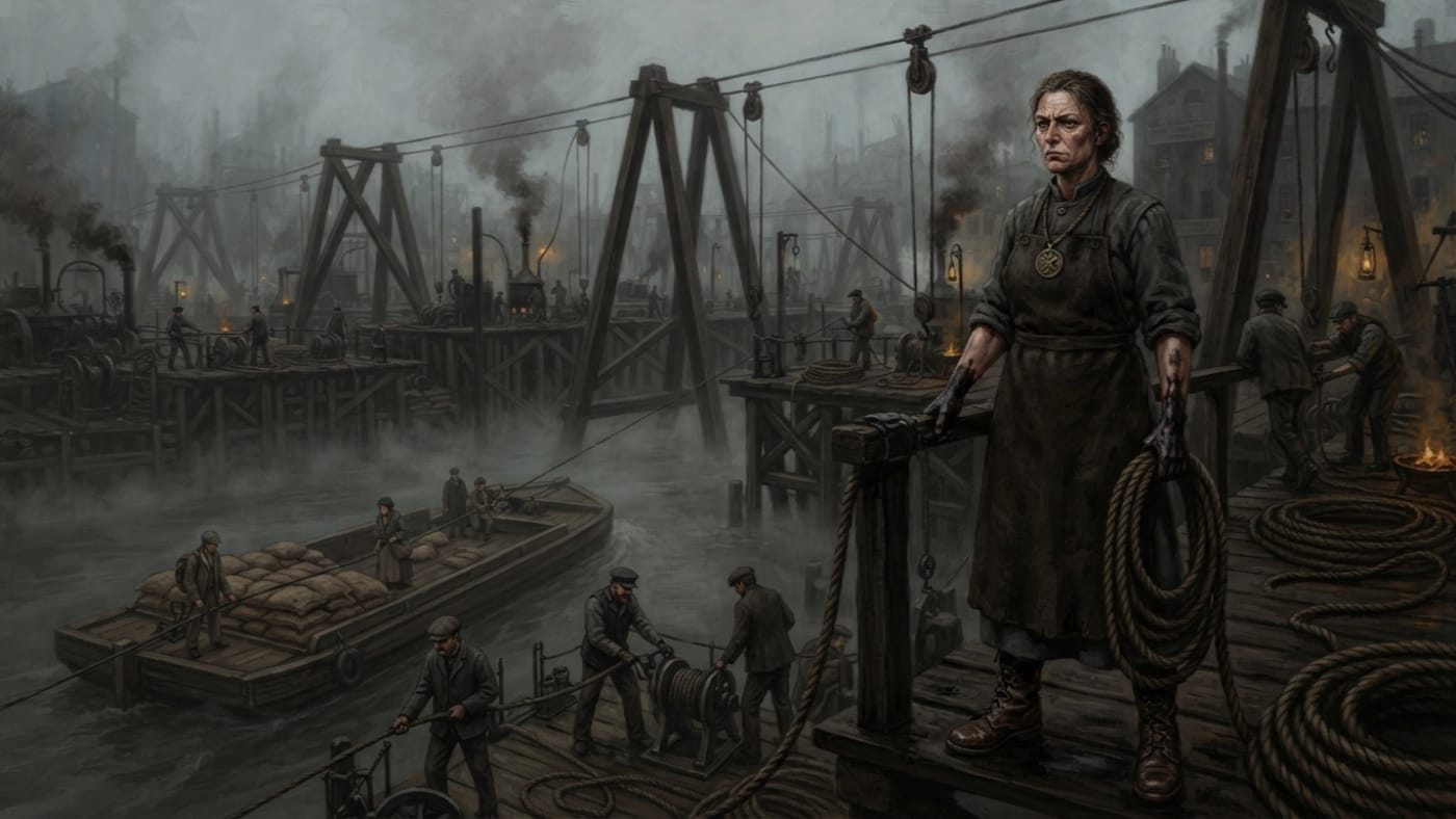 Rope-Master Lysa Kett — Rope-Master Lysa Kett, rendered as oil-painting.