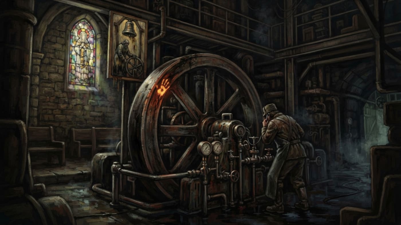 Manifold Chapel C — Manifold Chapel C, rendered as oil-painting.