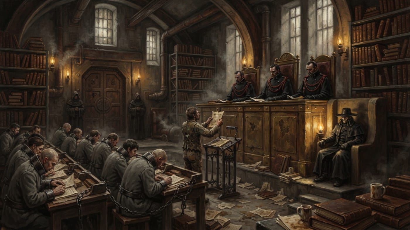 Margin Court — Margin Court, rendered as oil-painting.