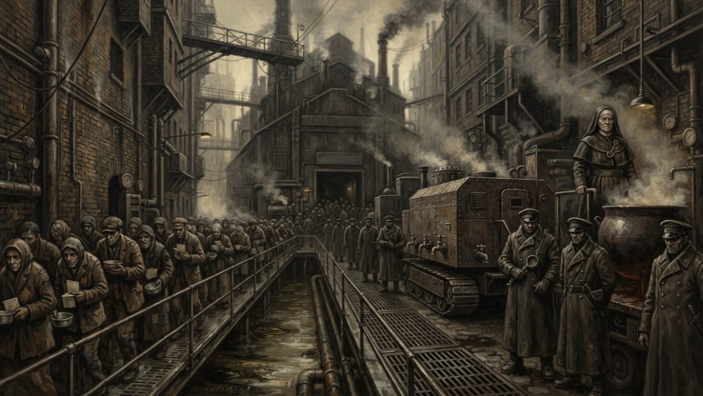 Marrow Row — Marrow Row, rendered as oil-painting.