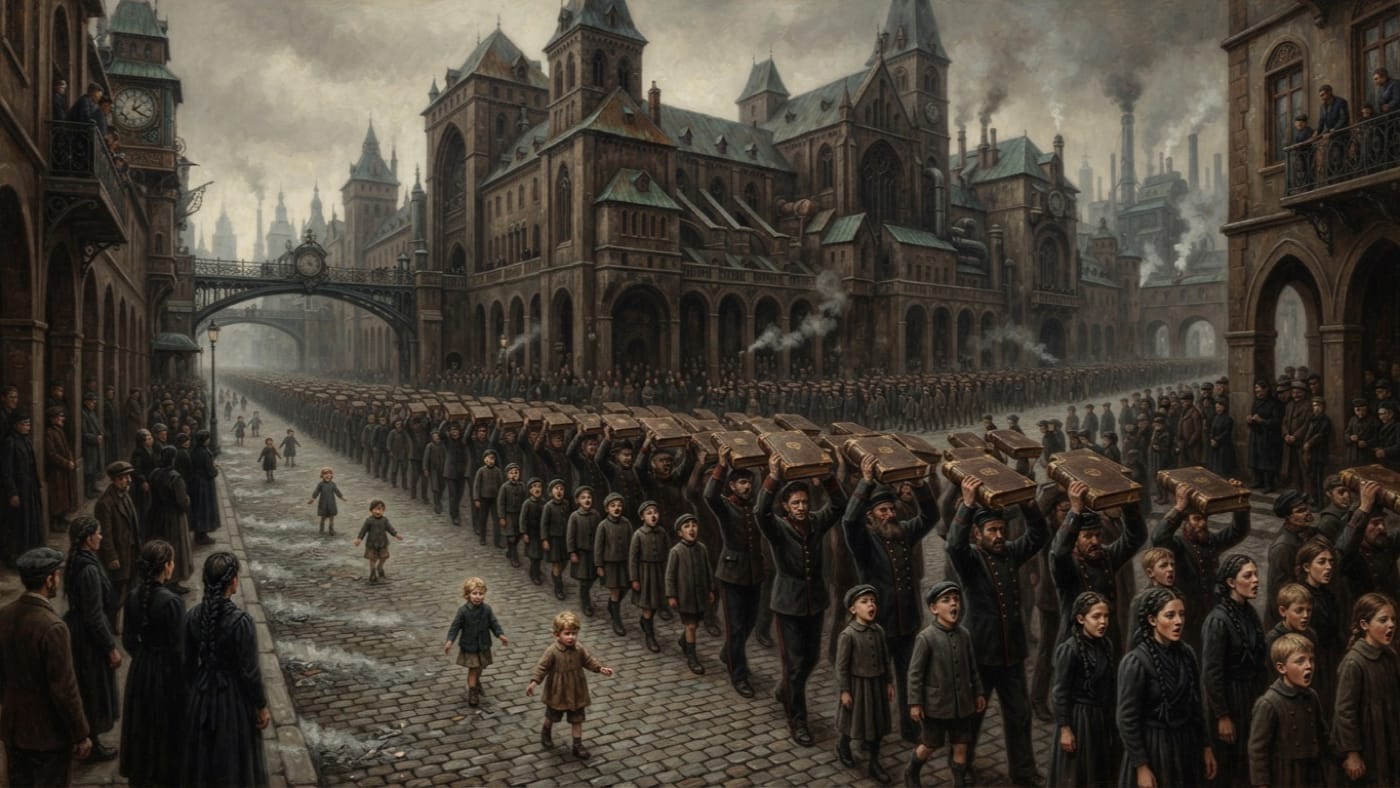 March of the 144 Wards — March of the 144 Wards, rendered as oil-painting.