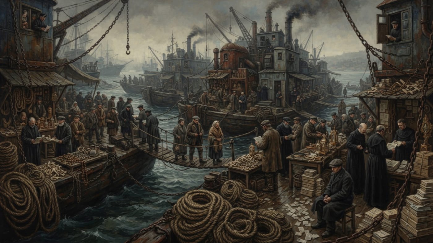 Market of Anchors — Market of Anchors, rendered as oil-painting.