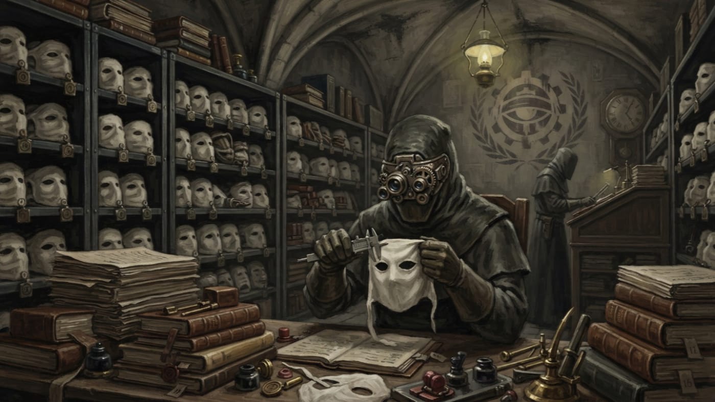 Mask License — Mask License, rendered as oil-painting.