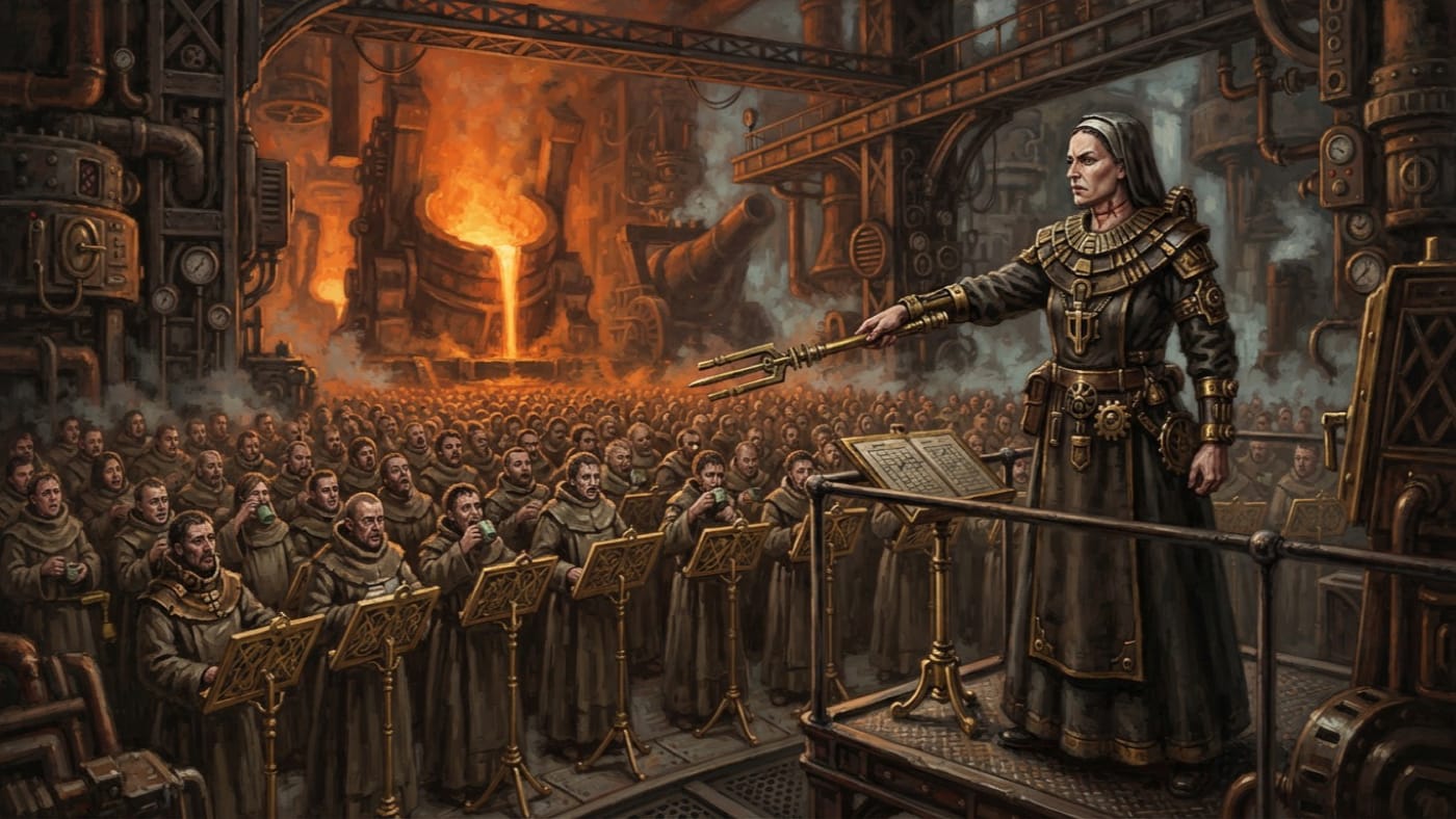 Master-Calibrator Sister Rauth — Master-Calibrator Sister Rauth, rendered as oil-painting.