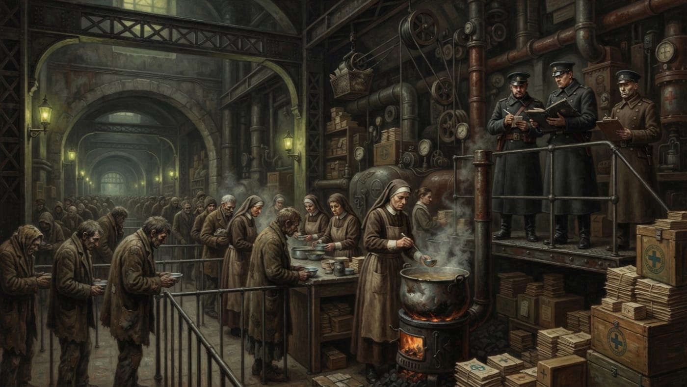 Merciful Pragmatists — Merciful Pragmatists, rendered as oil-painting.